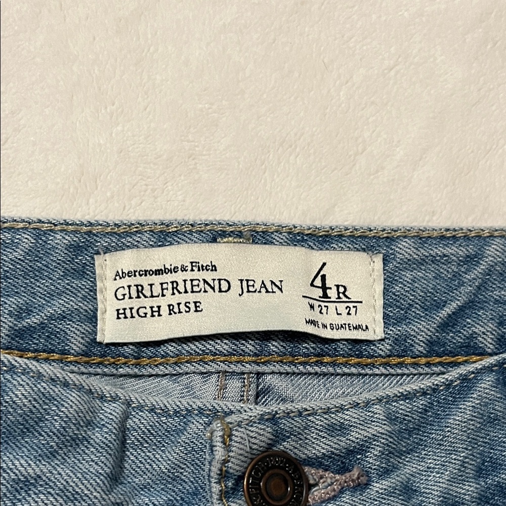 Abercrombie & Fitch Light Blue high rise Boyfriend Jeans - Picture 2 of 7